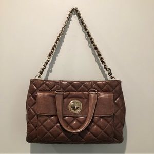 Kate Spade | Quilted Brown Faux Crocodile Print Bag